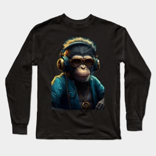 Monkey love music Long Sleeve T-Shirt